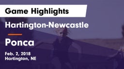 Hartington-Newcastle  vs Ponca  Game Highlights - Feb. 2, 2018