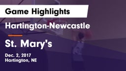 Hartington-Newcastle  vs St. Mary's  Game Highlights - Dec. 2, 2017