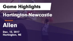 Hartington-Newcastle  vs Allen  Game Highlights - Dec. 12, 2017