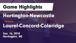Hartington-Newcastle  vs Laurel-Concord-Coleridge  Game Highlights - Jan. 16, 2018
