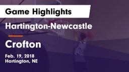 Hartington-Newcastle  vs Crofton  Game Highlights - Feb. 19, 2018