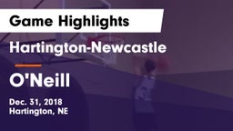 Hartington-Newcastle  vs O'Neill  Game Highlights - Dec. 31, 2018
