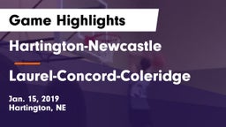 Hartington-Newcastle  vs Laurel-Concord-Coleridge  Game Highlights - Jan. 15, 2019