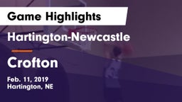Hartington-Newcastle  vs Crofton  Game Highlights - Feb. 11, 2019
