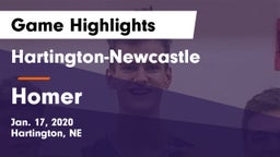 Hartington-Newcastle  vs Homer  Game Highlights - Jan. 17, 2020