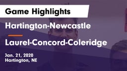 Hartington-Newcastle  vs Laurel-Concord-Coleridge  Game Highlights - Jan. 21, 2020