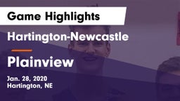 Hartington-Newcastle  vs Plainview  Game Highlights - Jan. 28, 2020