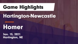 Hartington-Newcastle  vs Homer  Game Highlights - Jan. 15, 2021