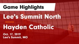 Lee's Summit North  vs Hayden Catholic  Game Highlights - Oct. 17, 2019