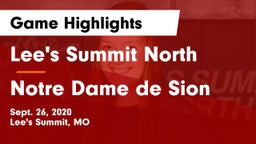 Lee's Summit North  vs Notre Dame de Sion  Game Highlights - Sept. 26, 2020