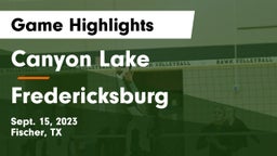 Canyon Lake  vs Fredericksburg  Game Highlights - Sept. 15, 2023