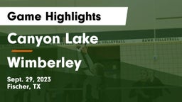 Canyon Lake  vs Wimberley  Game Highlights - Sept. 29, 2023
