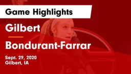 Gilbert  vs Bondurant-Farrar  Game Highlights - Sept. 29, 2020