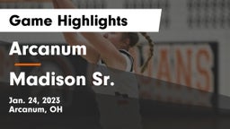 Arcanum  vs Madison Sr.  Game Highlights - Jan. 24, 2023
