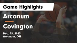 Arcanum  vs Covington  Game Highlights - Dec. 29, 2023