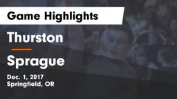 Thurston  vs Sprague  Game Highlights - Dec. 1, 2017