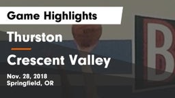 Thurston  vs Crescent Valley  Game Highlights - Nov. 28, 2018