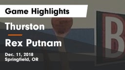Thurston  vs Rex Putnam  Game Highlights - Dec. 11, 2018