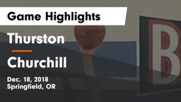 Thurston  vs Churchill  Game Highlights - Dec. 18, 2018