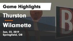 Thurston  vs Wilamette Game Highlights - Jan. 22, 2019
