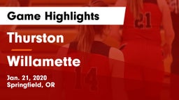 Thurston  vs Willamette  Game Highlights - Jan. 21, 2020