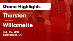 Thurston  vs Willamette  Game Highlights - Feb. 25, 2020