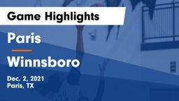 Paris  vs Winnsboro  Game Highlights - Dec. 2, 2021