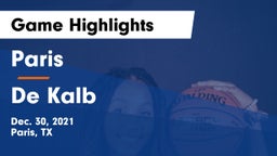 Paris  vs De Kalb  Game Highlights - Dec. 30, 2021