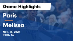 Paris  vs Melissa  Game Highlights - Nov. 13, 2020