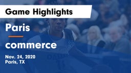 Paris  vs commerce Game Highlights - Nov. 24, 2020