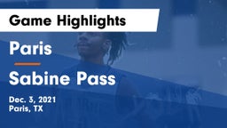 Paris  vs Sabine Pass  Game Highlights - Dec. 3, 2021