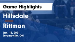 Hillsdale  vs Rittman  Game Highlights - Jan. 15, 2021