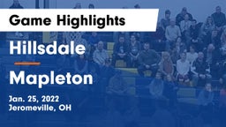 Hillsdale  vs Mapleton  Game Highlights - Jan. 25, 2022