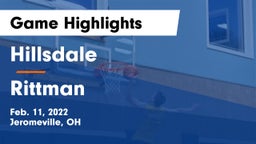 Hillsdale  vs Rittman  Game Highlights - Feb. 11, 2022