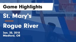 St. Mary's  vs Rogue River  Game Highlights - Jan. 20, 2018