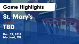 St. Mary's  vs TBD Game Highlights - Dec. 29, 2018