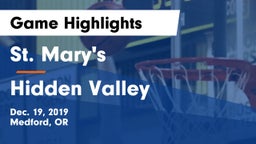 St. Mary's  vs Hidden Valley  Game Highlights - Dec. 19, 2019