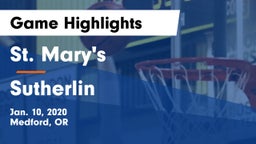 St. Mary's  vs Sutherlin Game Highlights - Jan. 10, 2020
