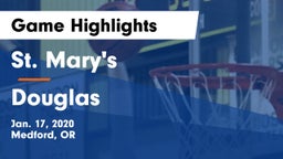 St. Mary's  vs Douglas  Game Highlights - Jan. 17, 2020