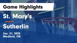 St. Mary's  vs Sutherlin Game Highlights - Jan. 31, 2020