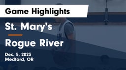 St. Mary's  vs Rogue River  Game Highlights - Dec. 5, 2023
