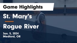 St. Mary's  vs Rogue River  Game Highlights - Jan. 5, 2024
