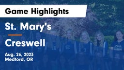 St. Mary's  vs Creswell  Game Highlights - Aug. 26, 2023