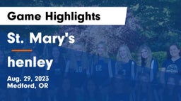 St. Mary's  vs henley  Game Highlights - Aug. 29, 2023