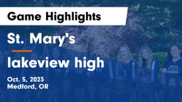 St. Mary's  vs lakeview high Game Highlights - Oct. 5, 2023