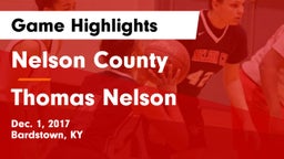 Nelson County  vs Thomas Nelson  Game Highlights - Dec. 1, 2017