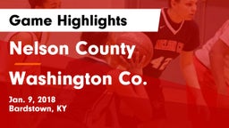 Nelson County  vs Washington Co. Game Highlights - Jan. 9, 2018