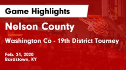 Nelson County  vs Washington Co - 19th District Tourney Game Highlights - Feb. 24, 2020