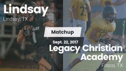 Matchup: Lindsay vs. Legacy Christian Academy  2017