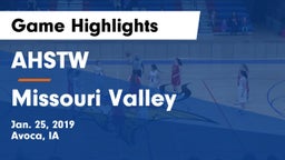 AHSTW  vs Missouri Valley  Game Highlights - Jan. 25, 2019